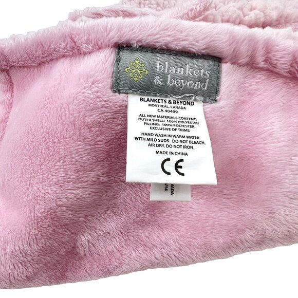Blanket & Beyond Lovey Security Blanket Pink Sherpa Plush Pacifier Holder Baby - Picture 7 of 8